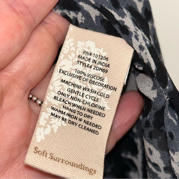 Soft Surroundings Tie Dye Mix Print Open Front Kimono Shawl Top - Picture 10 of 11